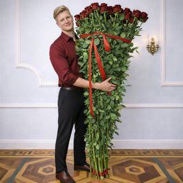 Букет 51 красная роза высотой 200см (Эквадор)