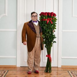 Букет 25 красных роз высотой 160см (для Сергея Роста)