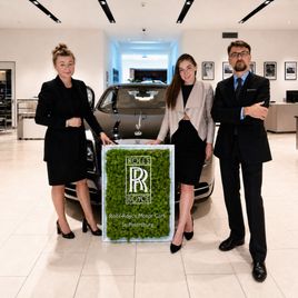 Картина из стабилизированного мха с логотипом (для Rolls-Royce St. Petersburg)