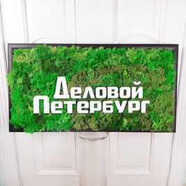Картина из стабилизированного мха с логотипом 55×100см