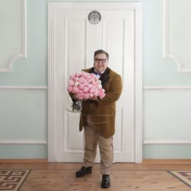 Букет 21 большой отборный розовый пион от Сергея Роста
