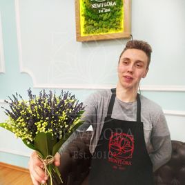 Букет 101 ландыш РФ (premium) с сухой лавандой