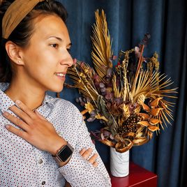 Букет сухоцветов с геликонией и тропическим эвкалиптом (для COMMONS rest.)