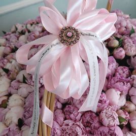 Корзина из 501 розового пиона