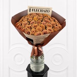 Букет 51 кофейная роза Toffee