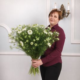 Букет 45 белых нигелл