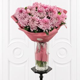 Букет 21 хризантема «Vienna Pink»