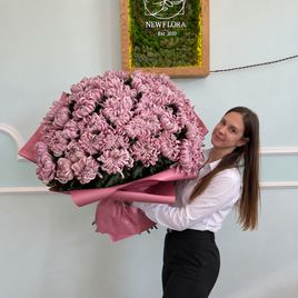 Букет 39 хризантем «Vienna Pink»
