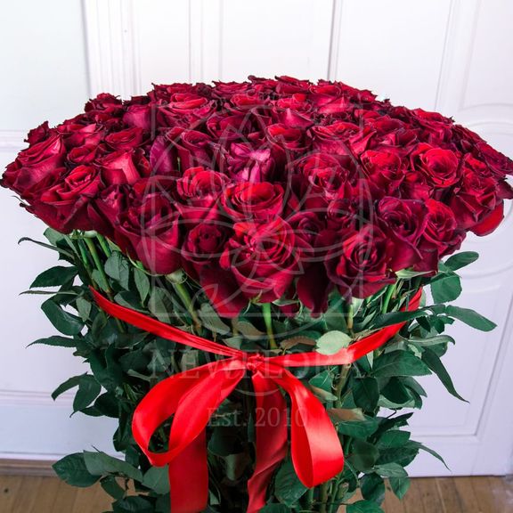 Букет 101 красная роза высотой 140см