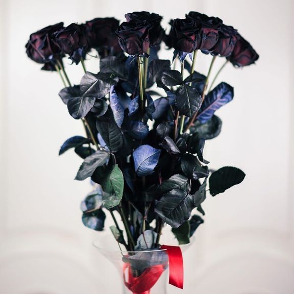 Букет 15 черных роз