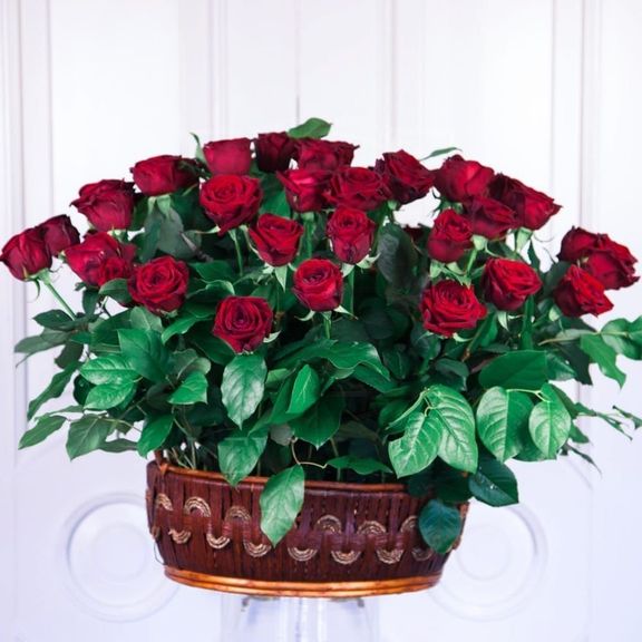 Корзина цветов 51 красная роза (Голландия)