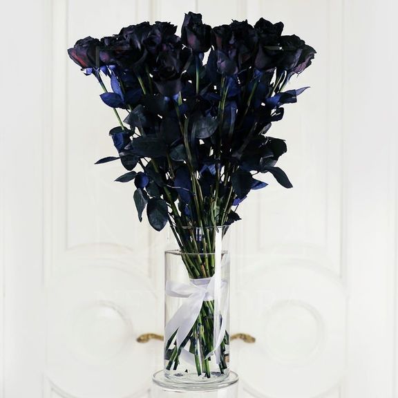 Букет 25 черных роз