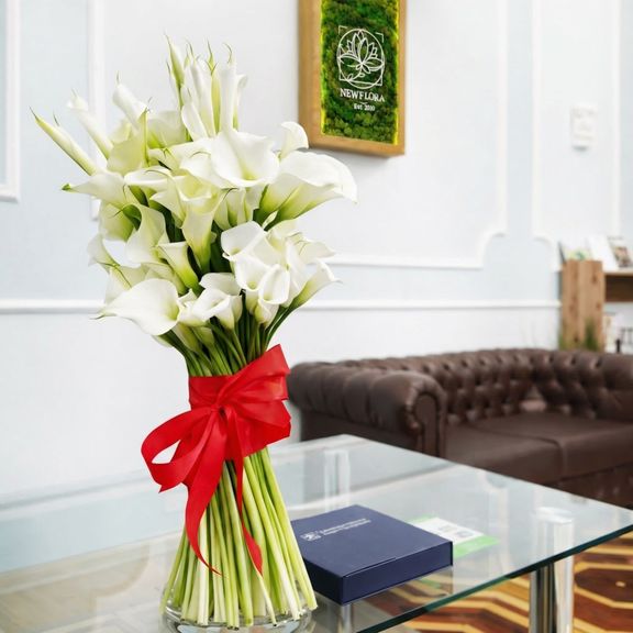 Букет 101 белая калла (60-80см)