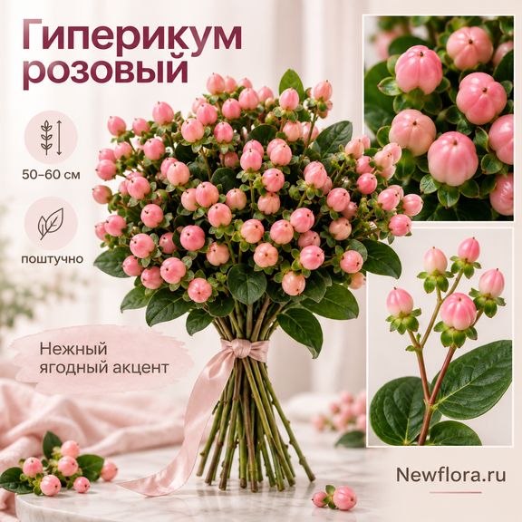 Гиперикум «зверобой» розовый 50-60 см (поштучно)