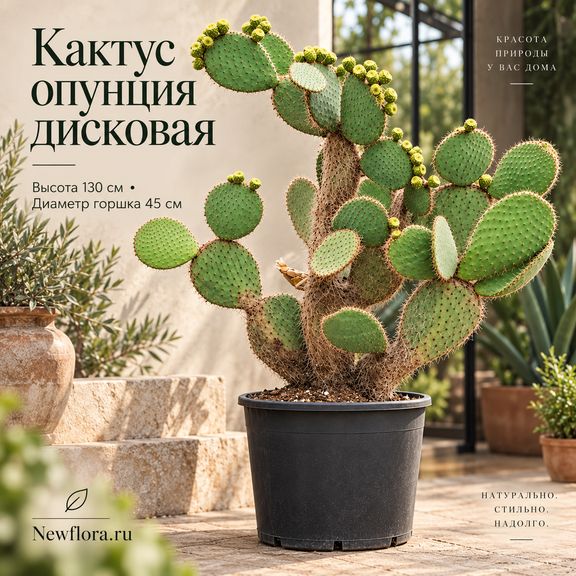 Кактус опунция дисковая (высота 130 см)