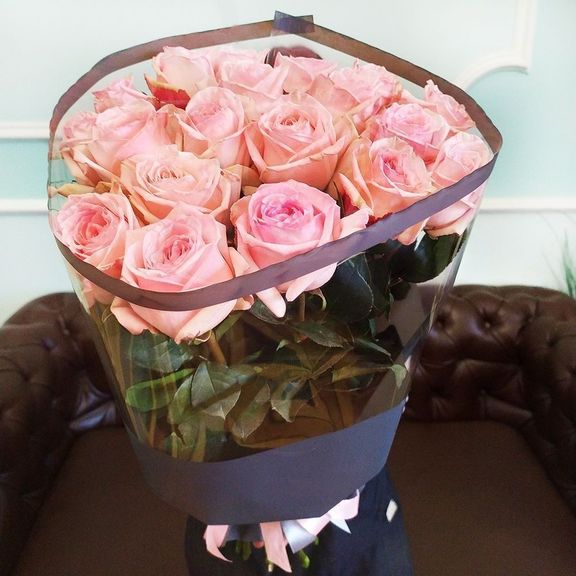 Букет 19 пионовидных ароматных роз Pink Ohara