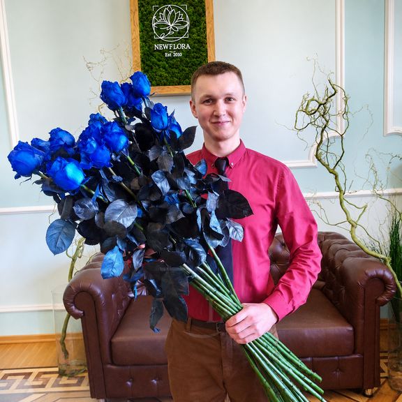 Роза синяя 90-100 см поштучно (Эквадор)
