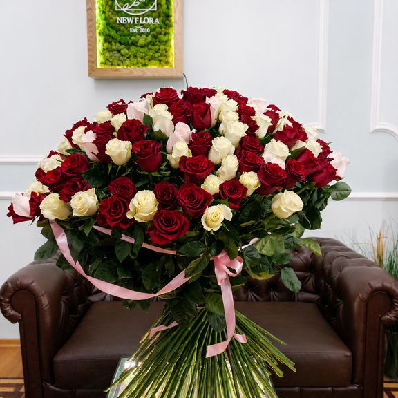 Букет 201 роза 100 см цвет микс (Эквадор)