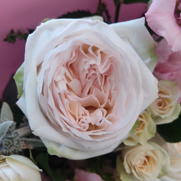 Букет роз с лизиантусом
