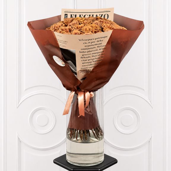 Букет 51 кофейная роза Toffee