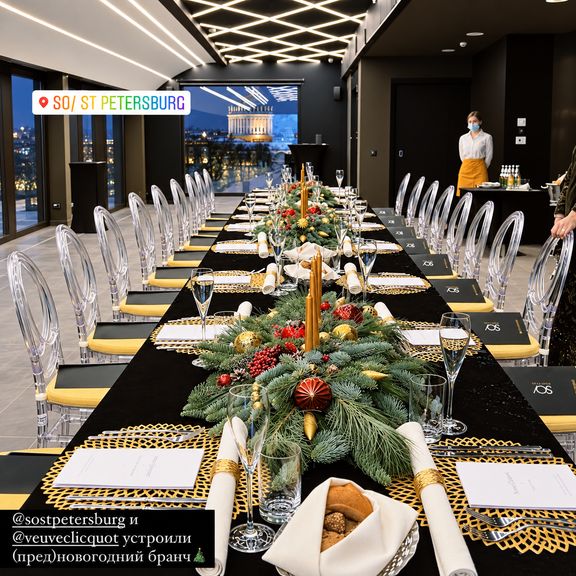 Новогоднее украшение с нобилисом и свечами (для Veuve Clicquot и SO/ St. Petersburg)