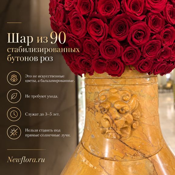Шар из стабилизированных роз (для гостиницы Astoria)
