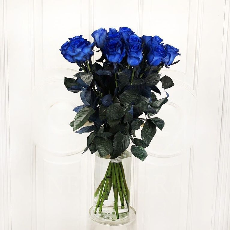 Букет 15 синих роз (Premium)