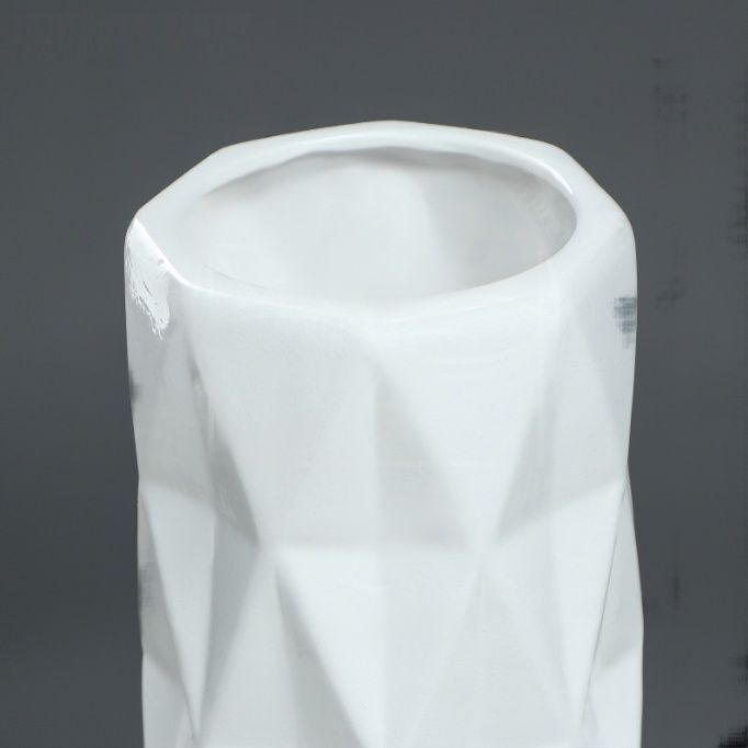 Ваза белая «ромб» высота 40см (керамика), Россия