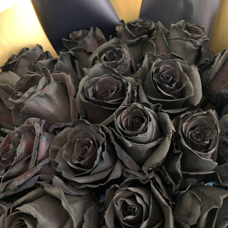 Букет 23 черных роз