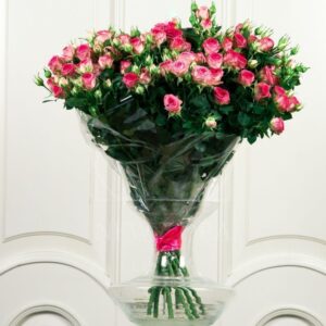 Букет 15 розовых кустовых роз (Premium)