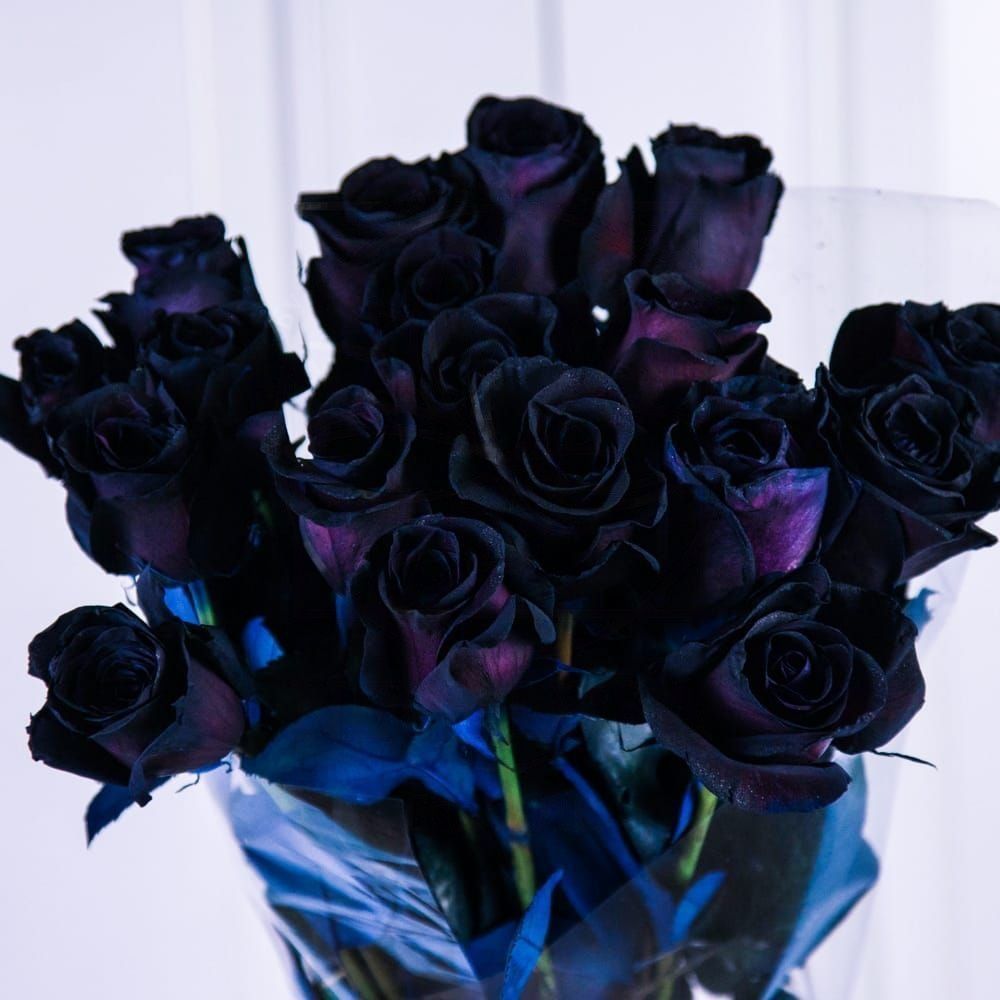 Букет 19 черных роз