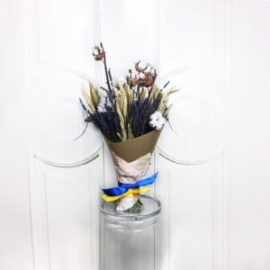 Букет сухоцветов с лавандой, рожью и хлопком
