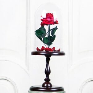 Роза в колбе на высокой подставке (цвет на выбор)