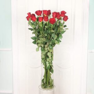 Букет 19 красных роз высотой 110см