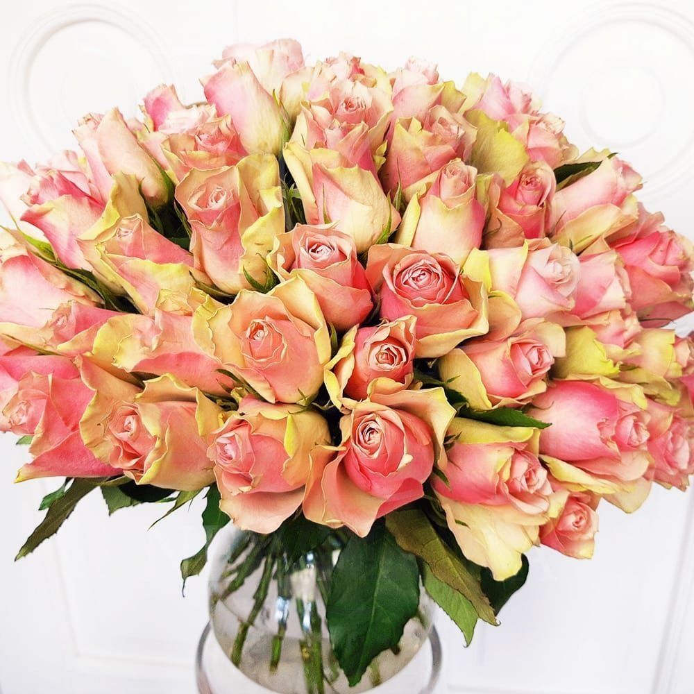 Букет 75 нежно розовых роз (40-50см)