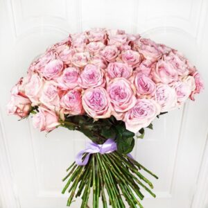 Букет 101 пионовидная ароматная роза Пинк Охара (Pink Ohara)