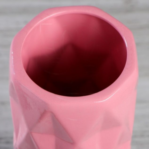 Ваза розовая «ромб» высота 40см (керамика)